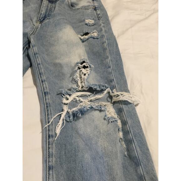 Insane Gene High Rise Destroyed Loose Straight Jeans Size 9/28 - Picture 3 of 14